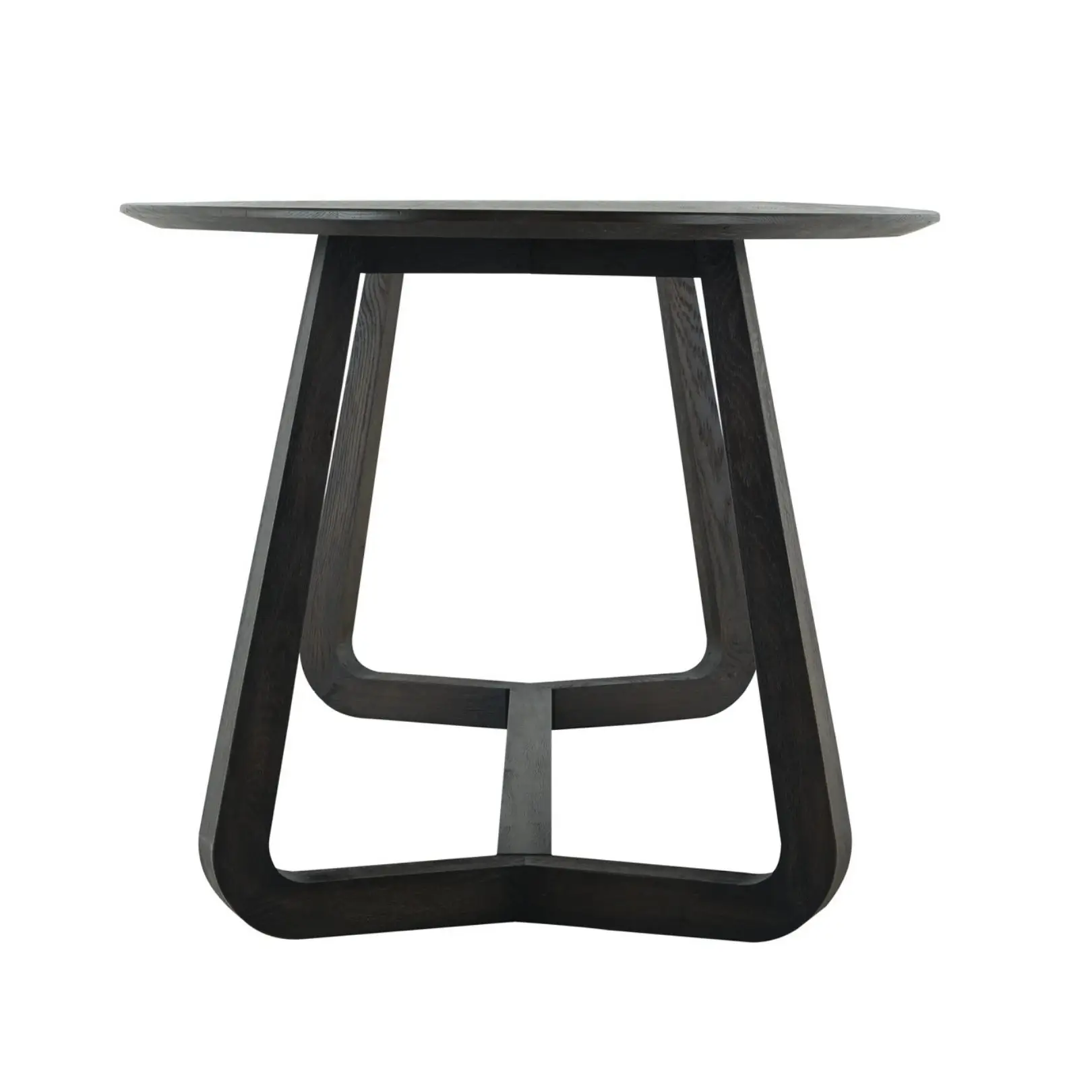 side view renmin oval dining table carbon oak 200 cm