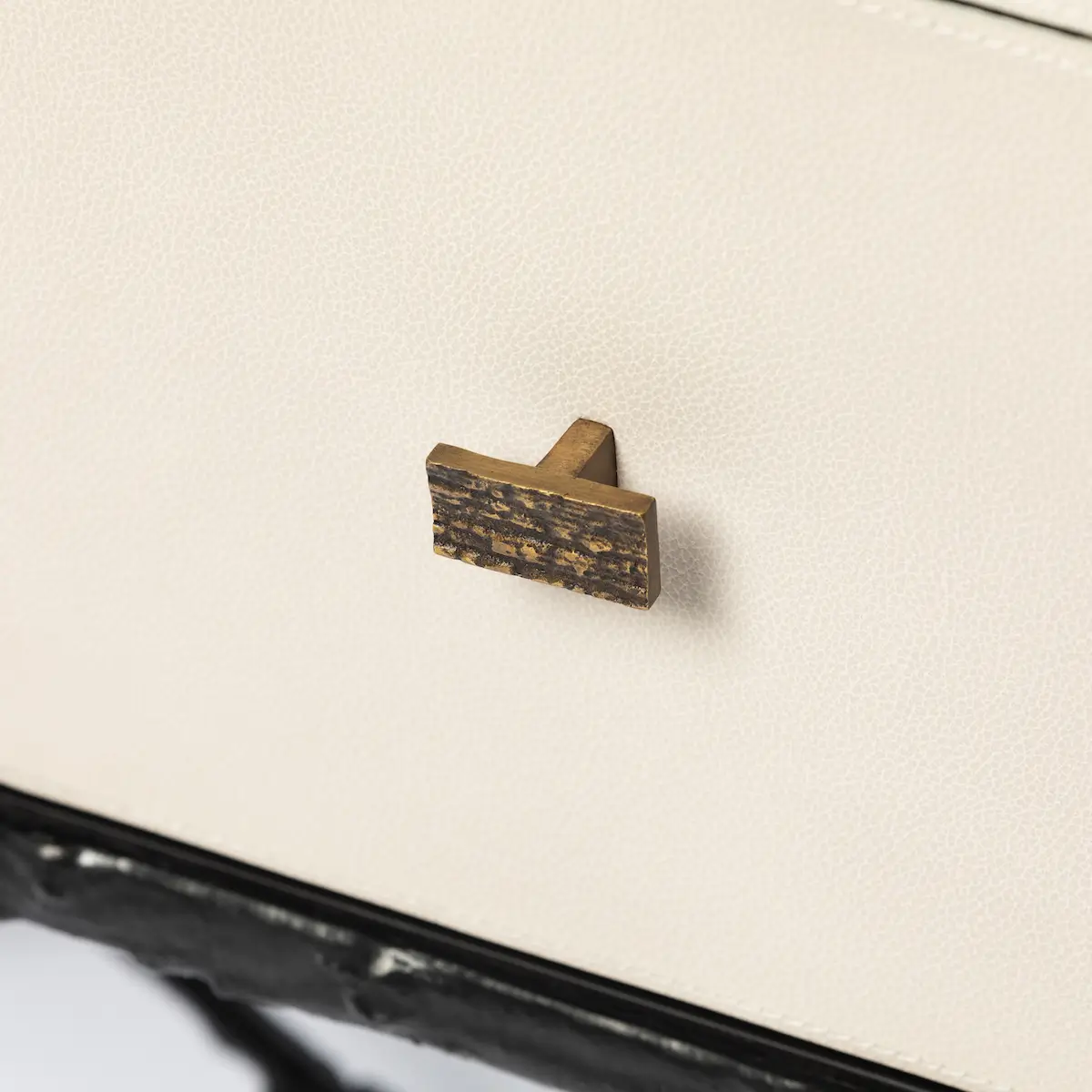 luxury leather and bronze arun chest bronze 2 drawer pumice leather