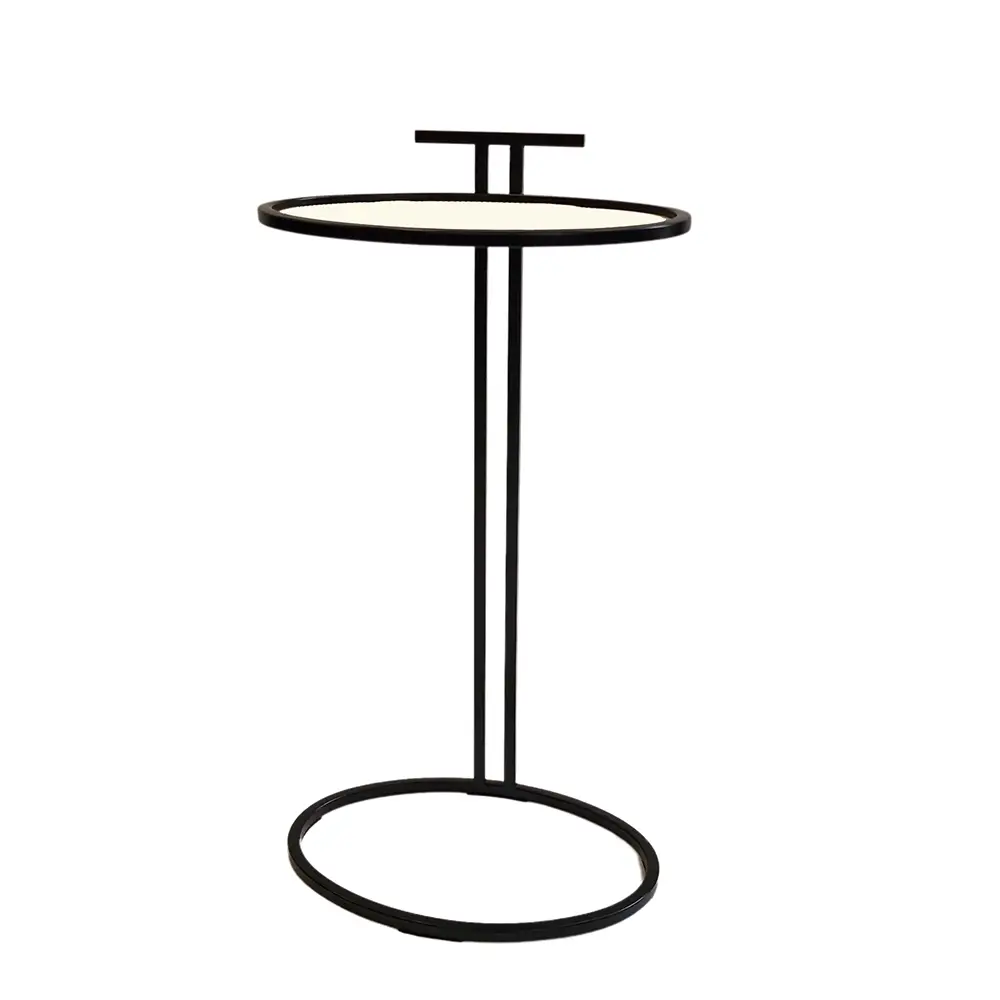 cocktail table oval pumice leather side