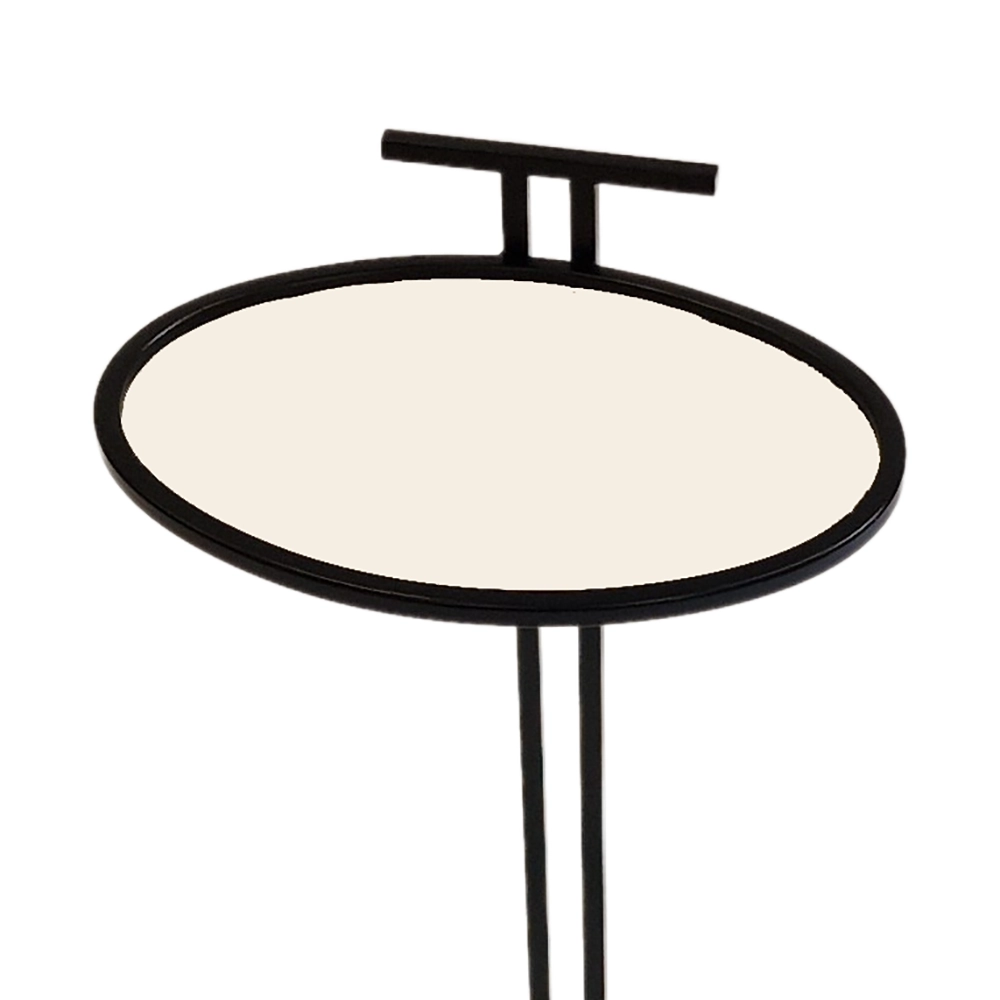 cocktail table oval pumice leather side up 4