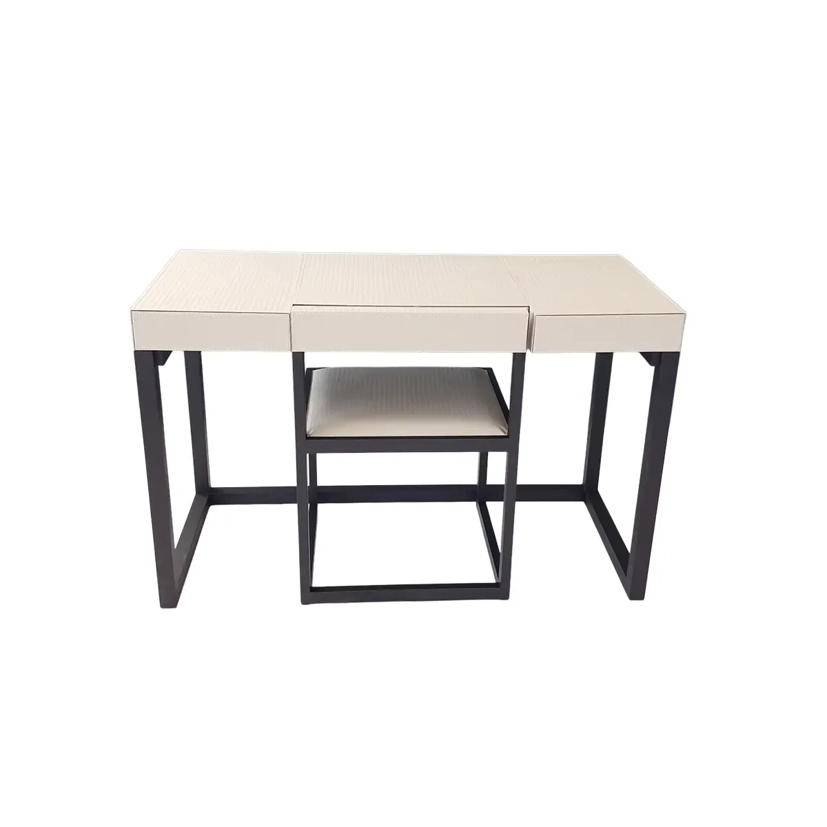 compact desk and chair woven pumice leather luxury designer