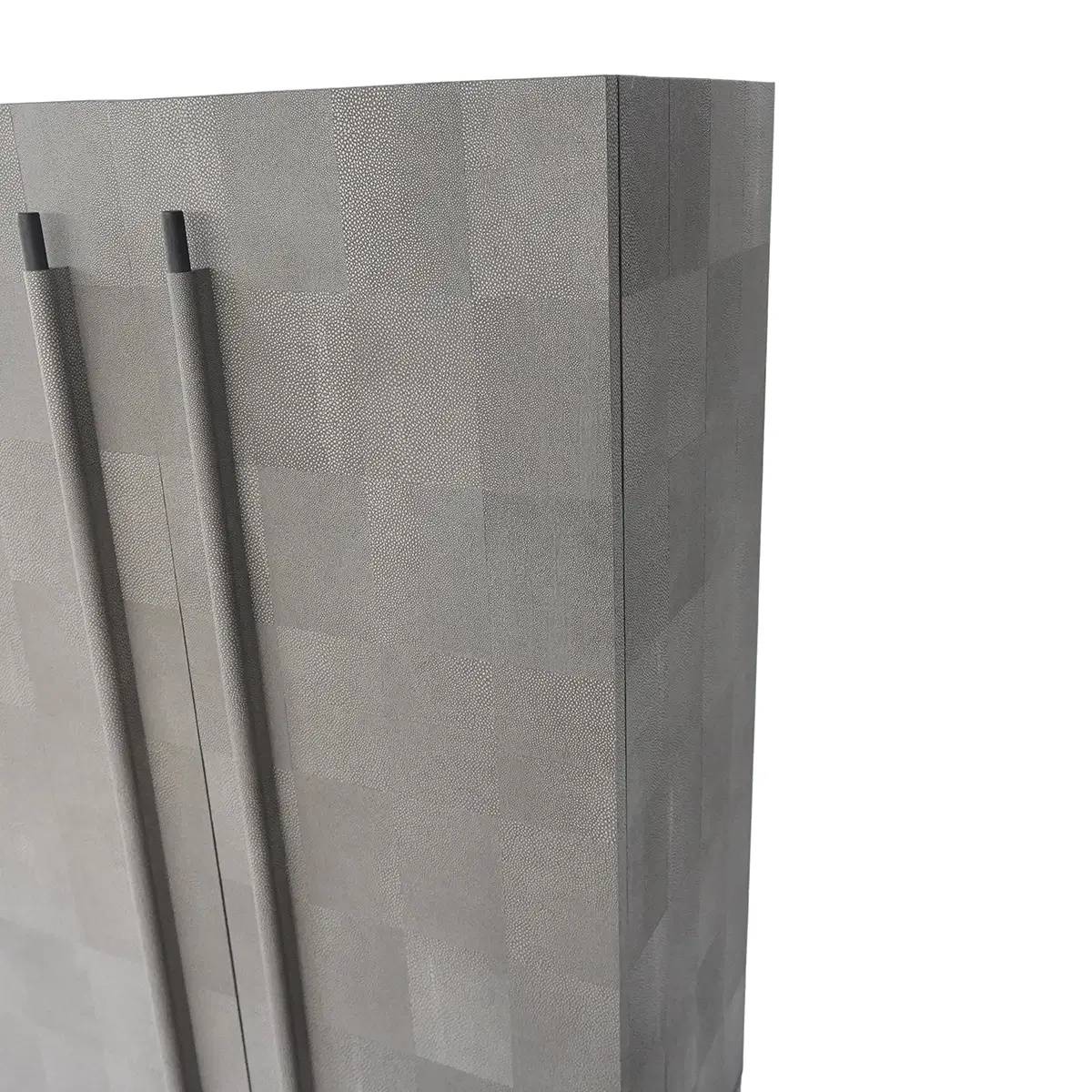 detail luxe armoire grey shagreen leather