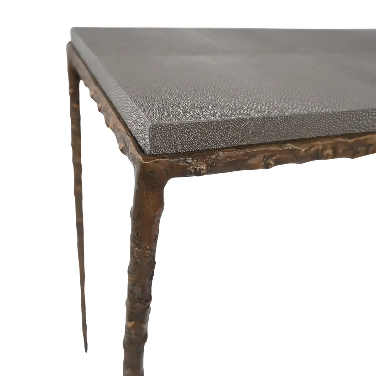 bronze dorato shagreen console