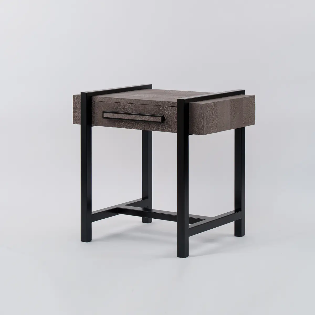 side slide side table grey shagreen leather new 2023