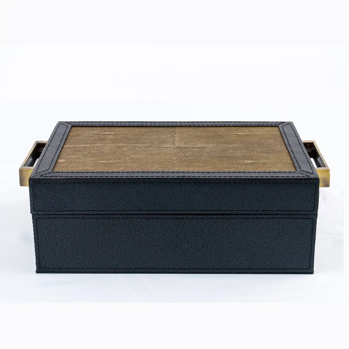 leather box gilded gesso shagreen side
