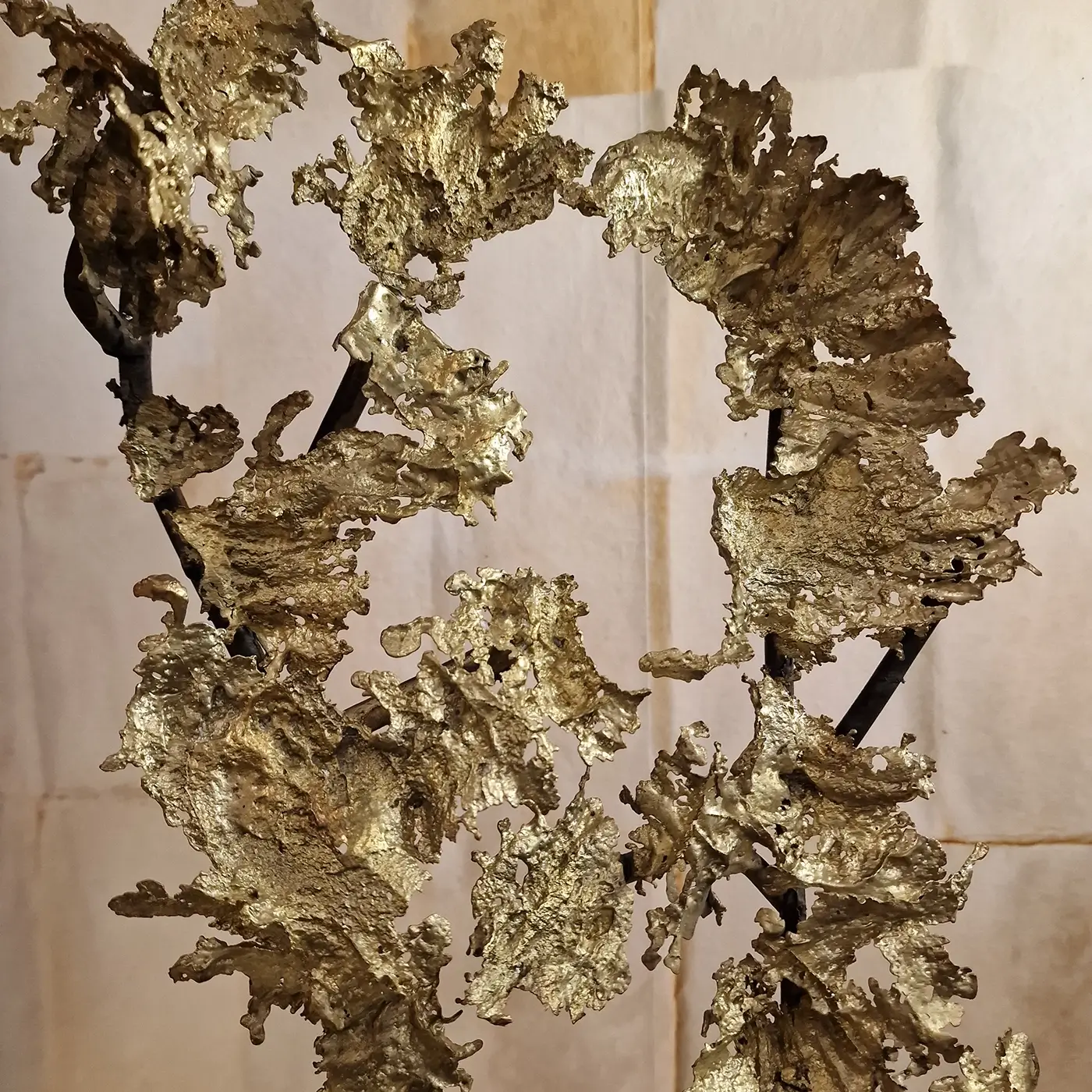 bronze sculpture moon in the clouds details bg